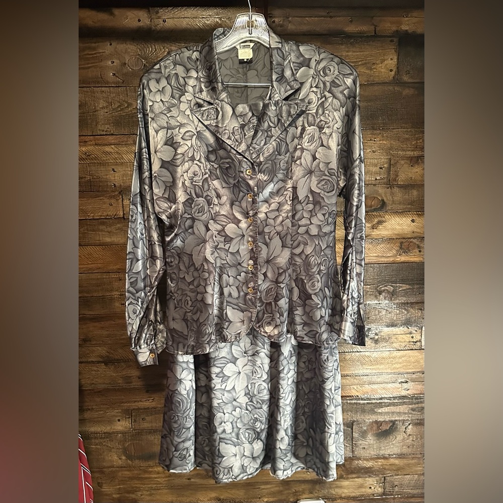 Vintage Cormani Collection Floral Blouse and Skirt Set